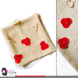 Cream Scarf With Tricolor Petals