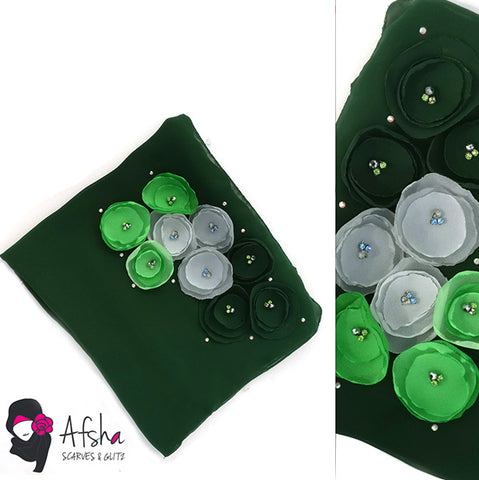 Green Scarf With Petals